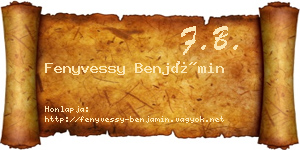 Fenyvessy Benjámin névjegykártya