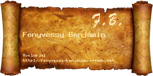 Fenyvessy Benjámin névjegykártya