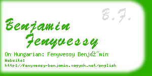 benjamin fenyvessy business card